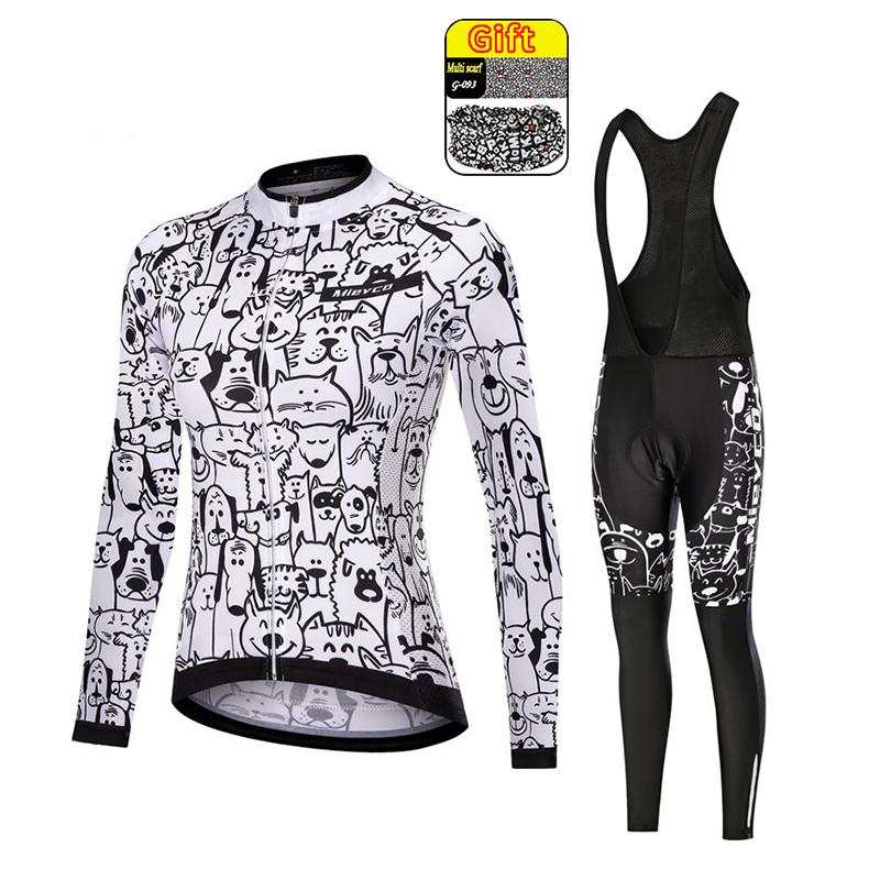 Dámský cyklistický dres s dlouhým rukávem a kalhoty Set MTB Outfit Rychleschnoucí Prodyšný Silniční kolo Jízda Sportovní oblečení