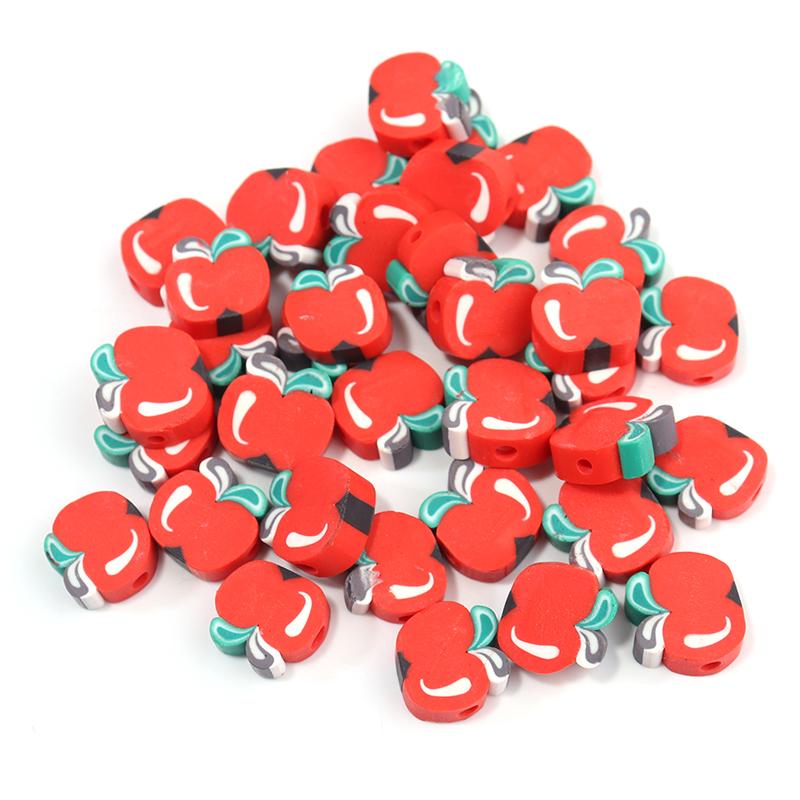 50pcs Fruit Soft Polymer Clay Beads Pottery Loose Spacer Beads For Jewelry Making DIY Bracelets Necklace Earrings Accessories