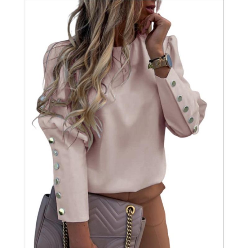 JPNTKY Women's Fashion Casual Long Sleeve O-Neck Blouses & Shirts Unique Design