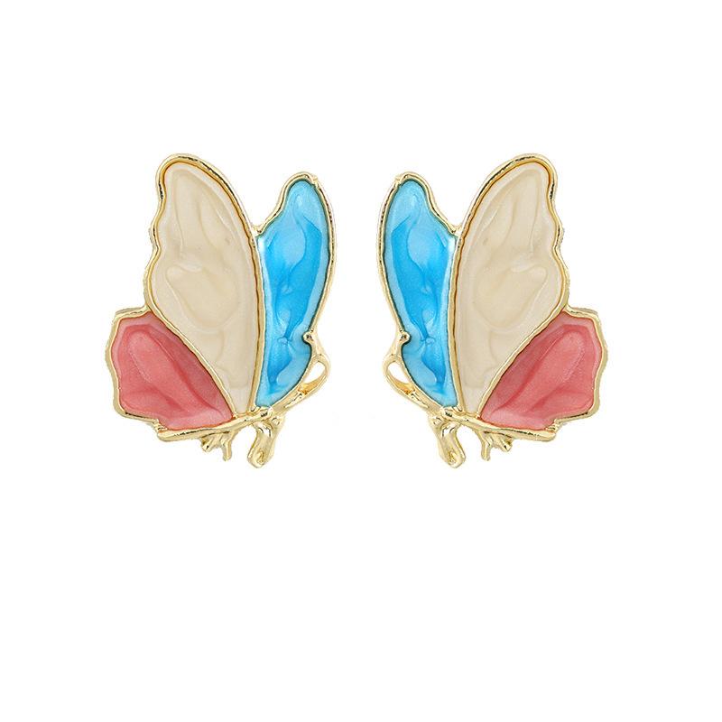 

Korean Fashion New Earrings Net Red Lavender Butterfly Cute Small Summer Small Fresh Wild Three-dimensional Earrings Earrings