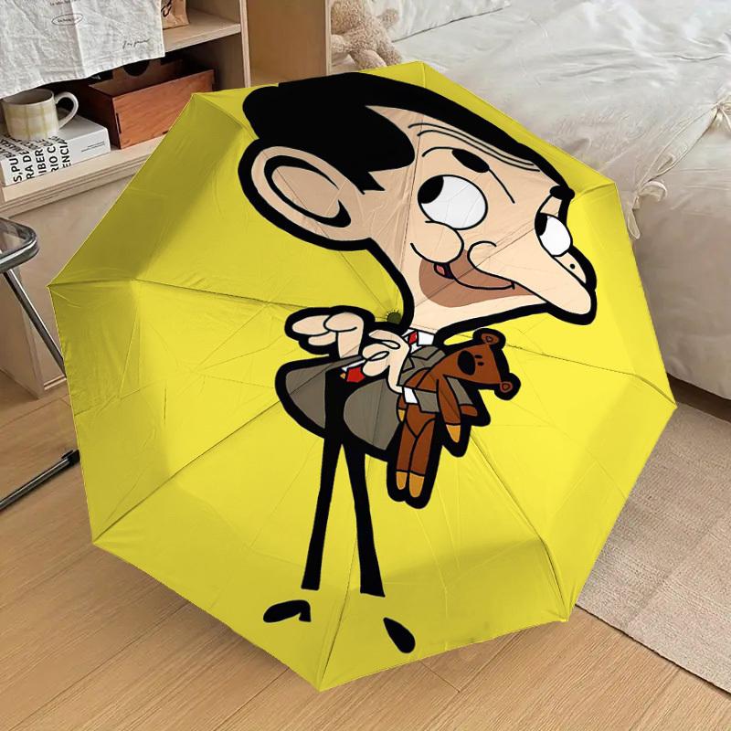 1PC Mr. Bean Umbrella-8-Rib Reinforced, Automatic Open, Lightweight & Durable, Cute Fashion Accessory for Outdoor-Y0380