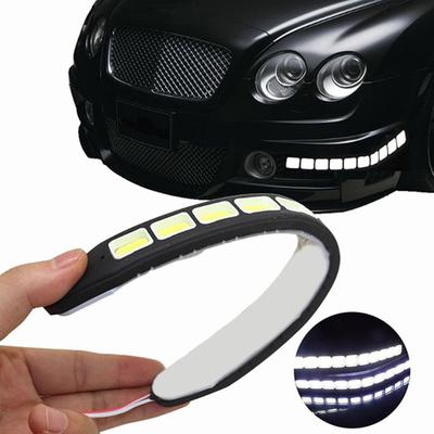1X 10Led 12V Gündüz Farı Drl Cob Şerit Lambası Sis Araba Sürüşü Su Geçirmez