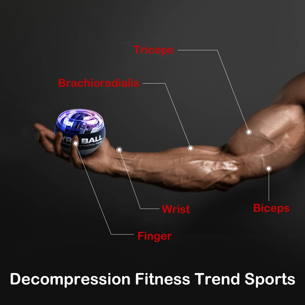 Auto Start Gyro Ball Wrist Ball Power Trainer Ball Strengthener and Forearm Strengthening Exerciser Home Gym Fitness Equipment