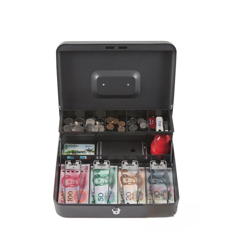 Key Lock / Removable Tray Safe Piggy Bank Shop Supermarket Money Storage Cabinet Passcode Lock Cash Cashier Box
