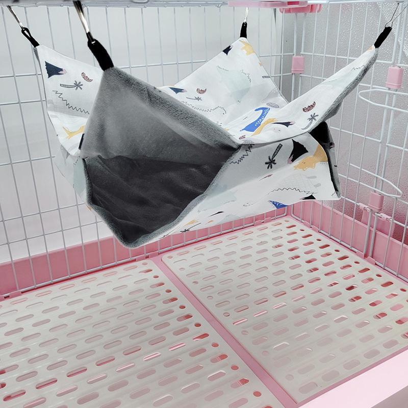 Hamster Beds Warm Soft Nest Hanging Rodent Cage House Printed Hammock for Rats Guinea Pig Small Animal Sleeping Bag Accessories