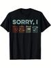 1PC Men's Funny Music T-Shirt with Hidden Guitar Chords & Song Lyrics - Retro "Sorry I-DGAF" Gr