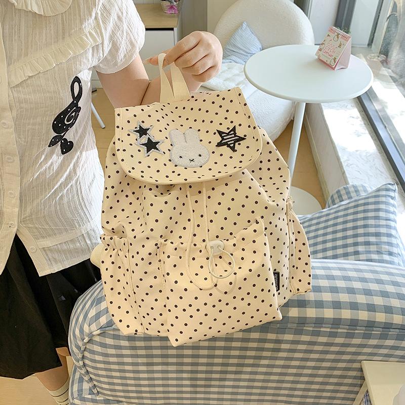 Schoolbag1011 New Fashion Polka Dot Printed Women's Korean Backpack Light Leisure Travel Versatile College Student Small Backpack