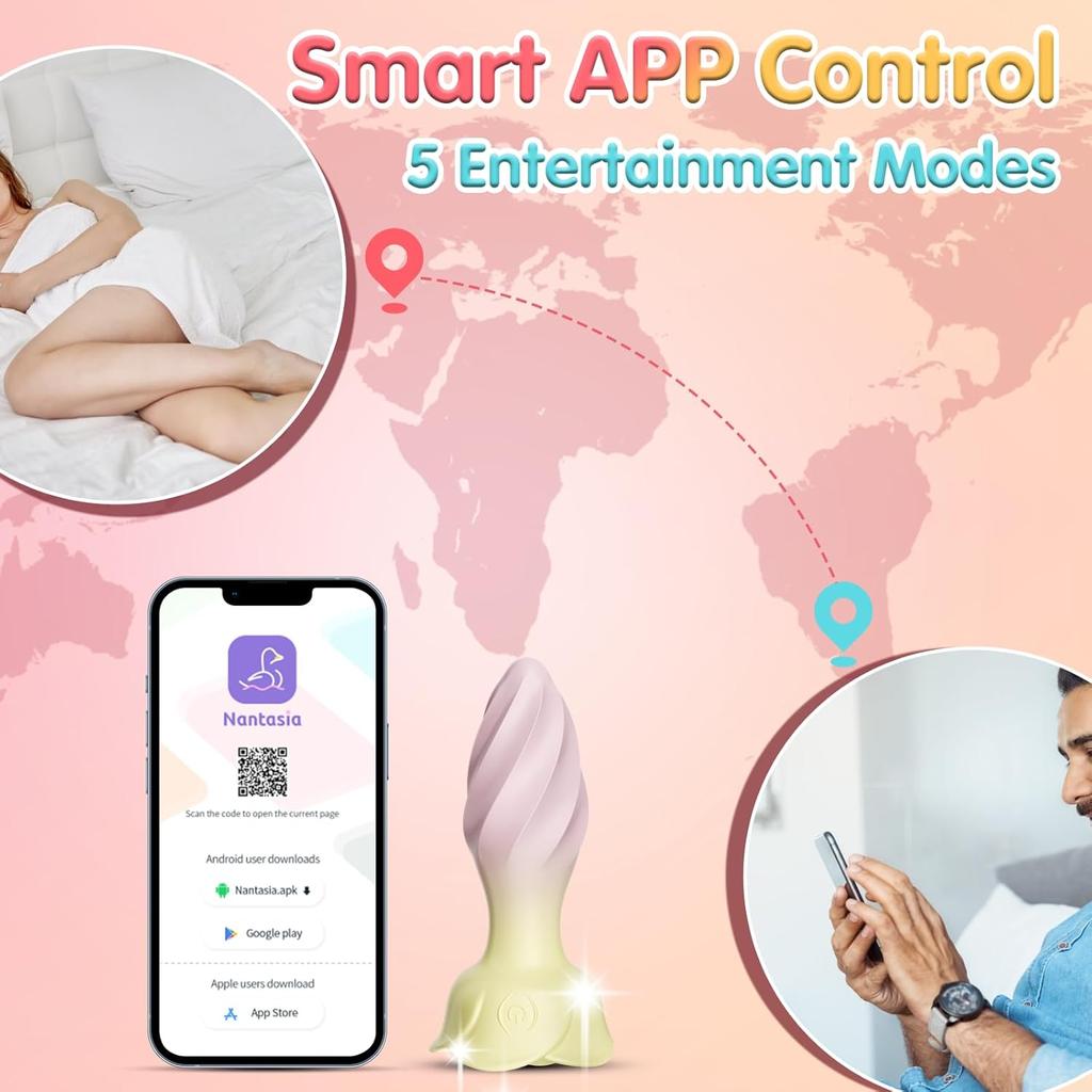 Crystal Diamond Vibrating Butt Plug Clitoral Stimulator Adult Erotica with 10 Rotation Modes APP and Remote Control Vibrator Adult Toys