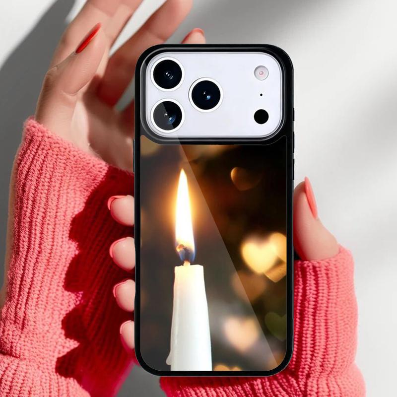 Candle Light Romantic Peace Phone Case for iPhone 17 16 15 14 13 Pro Max Back Cover for 12 11 Pro Coque