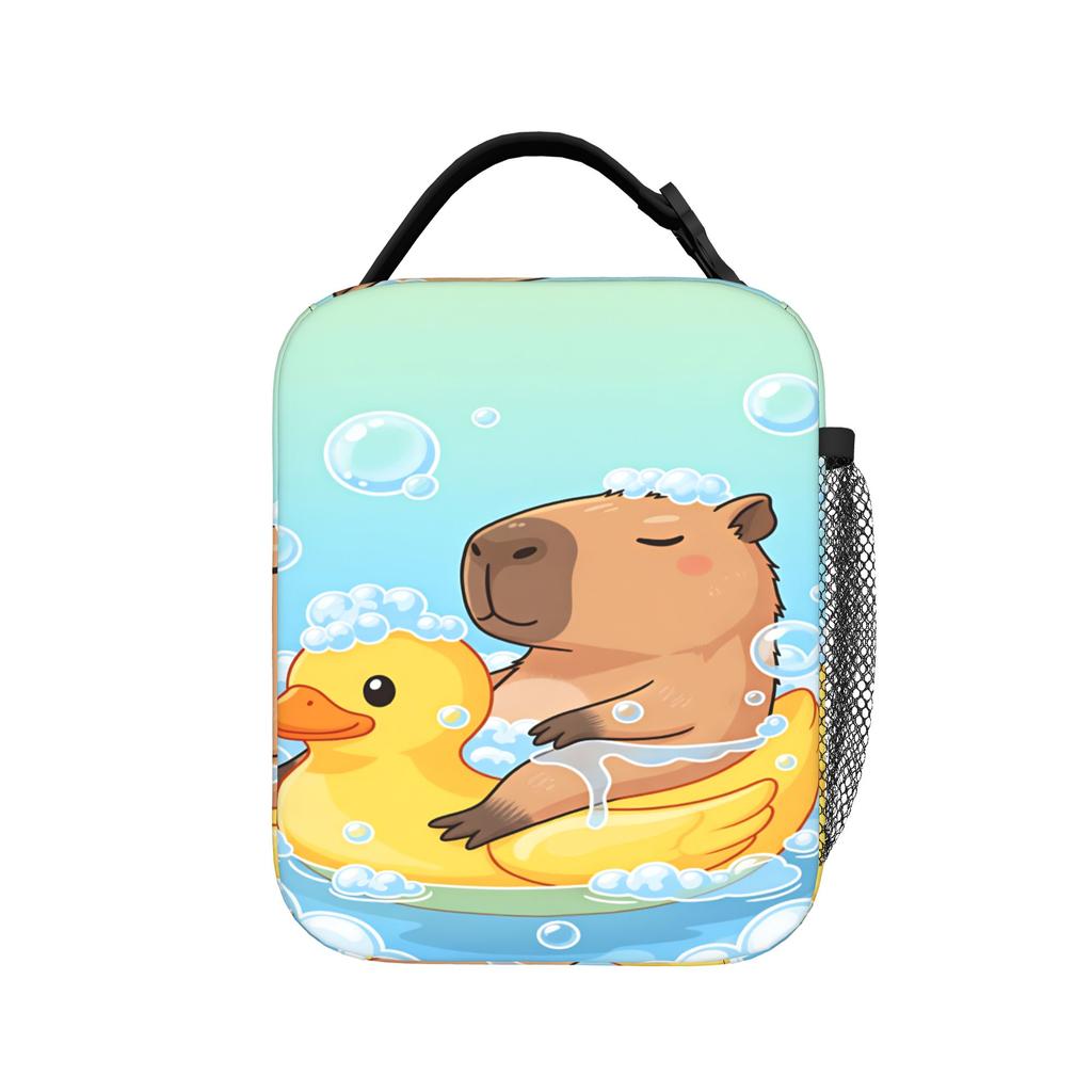 Capybara Cartoon Lunch Bag Casual Lunch Box For Women Picnic Portable Insulated Cooler Bag Oxford Graphic Tote Food Bags
