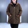 Plus Size Velvet Warm Leopard Print Coat for Women