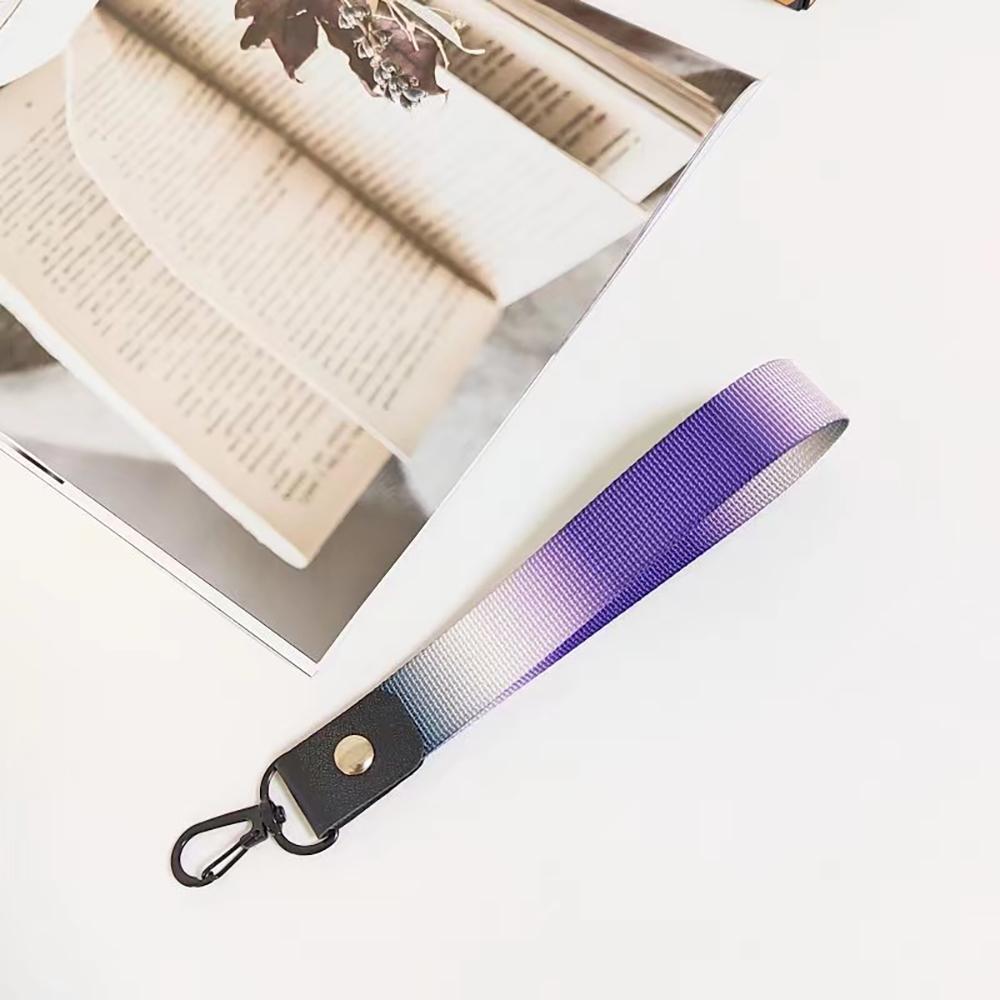 Trend Color Ribbon Short Mobile Phone Lanyard License Key Chain Anti-fall Wrist Rope