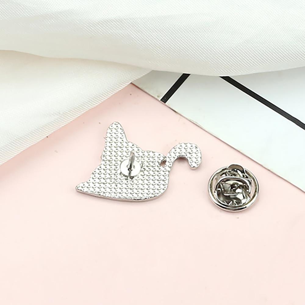 Magical Black Cat Brooch Punk Anime Kitten with Moon Symbol Enamel Pins Cartoon Cute Backpack Lapel Badge for Kids Jewelry Gifts