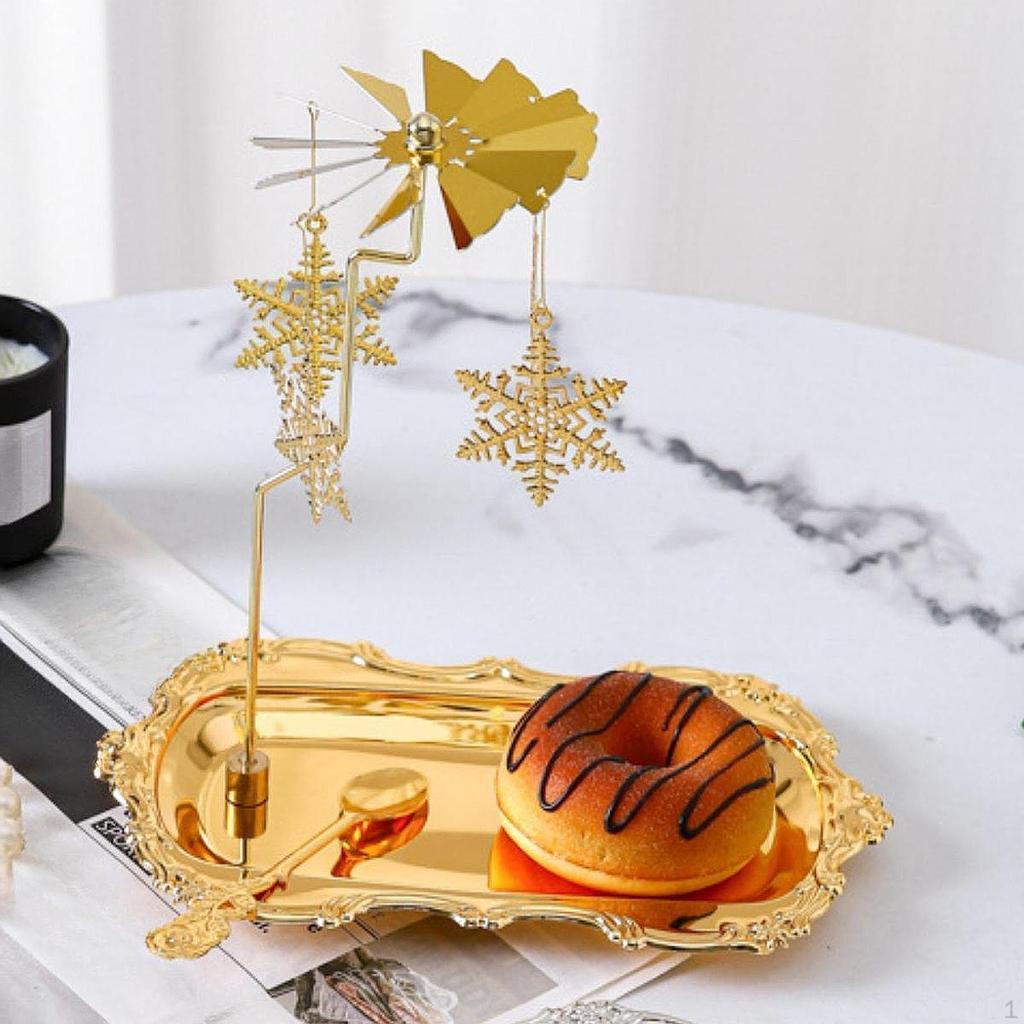Rotating Tray Candle Holder Elegant Snack Multipurpose Candlelight Dinner Prop Decorative Coffee
