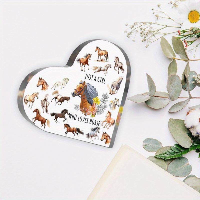 "Just a Girl Who Loves Horses" Acrylic Sign - Themed Birthday Gift & Desk Decor