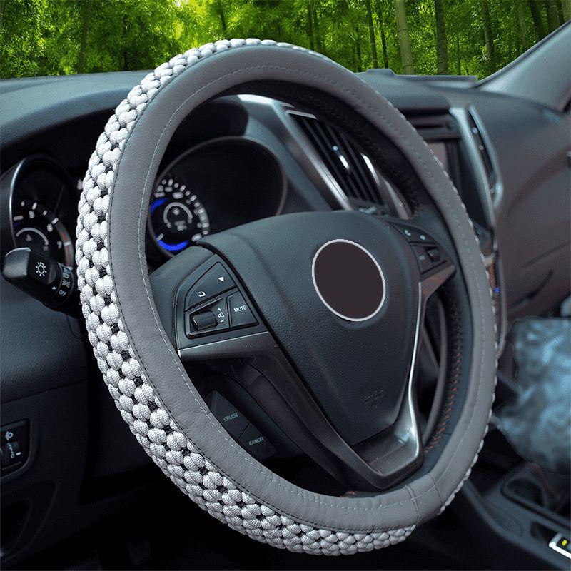 Good-Feeling Ice Silk Car Steering Wheel Cover, Universal for All Seasons, Non-Slip, Breathable, Sweat-Absorbent, Suitable for Thousands of Car Models