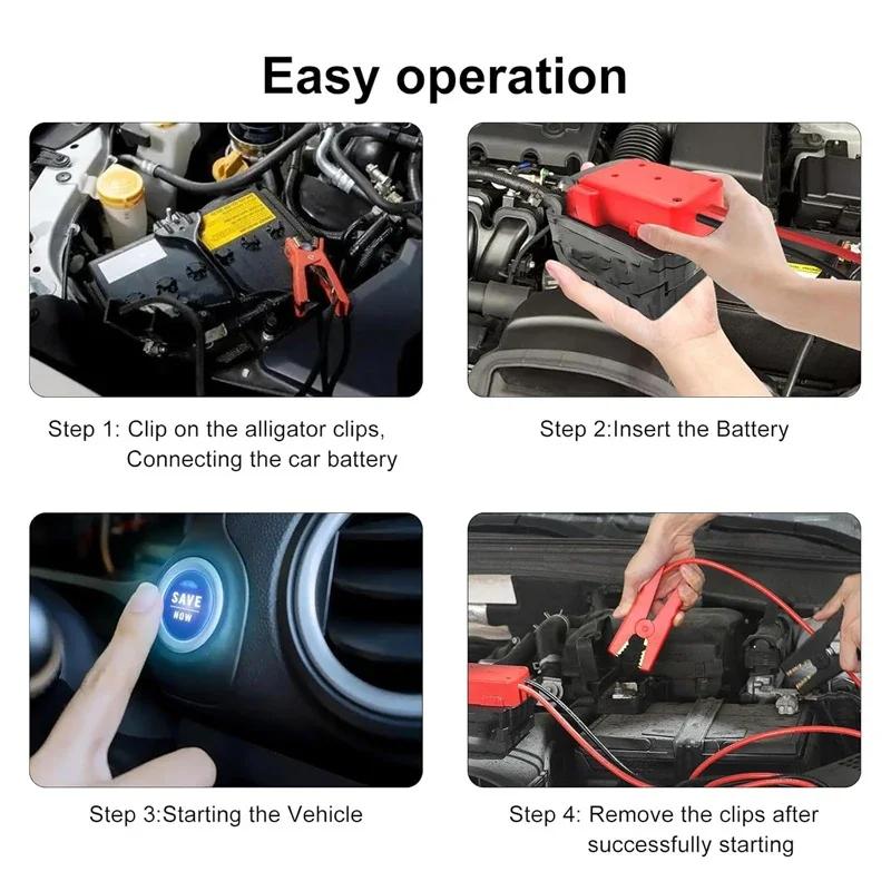 Jumper Cable Clamps Kit For Makita/Dewalt/Milwaukee 18V Battery Jumper Starter Automotive Booster Cables 12AWG Power Tool Line