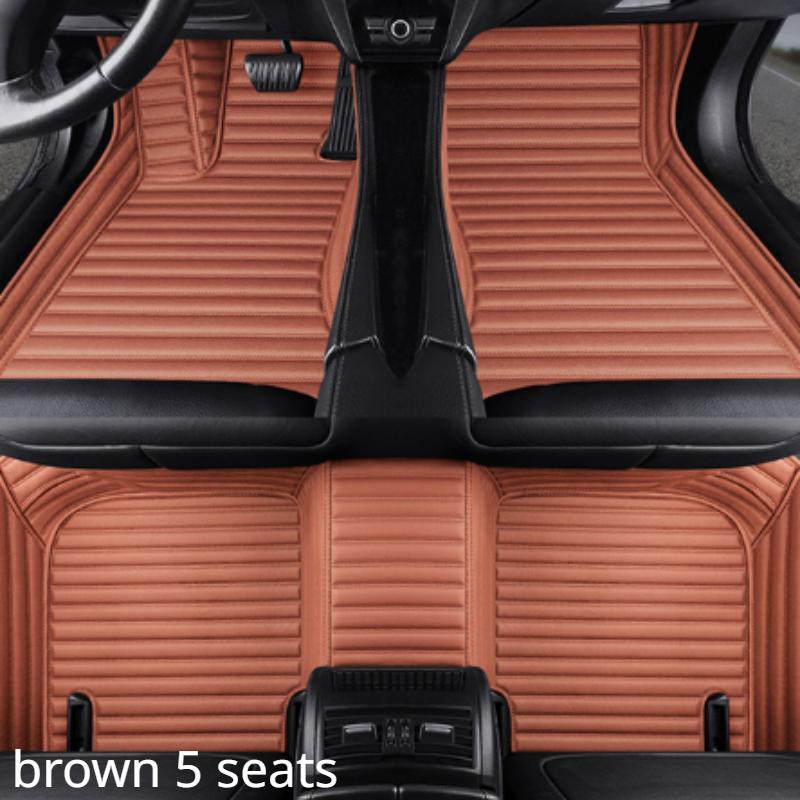 Striped Pu Leather Custom Car Floor Mat for BMW i4 2024 2024 Year Interior Details Car Accessories Carpet