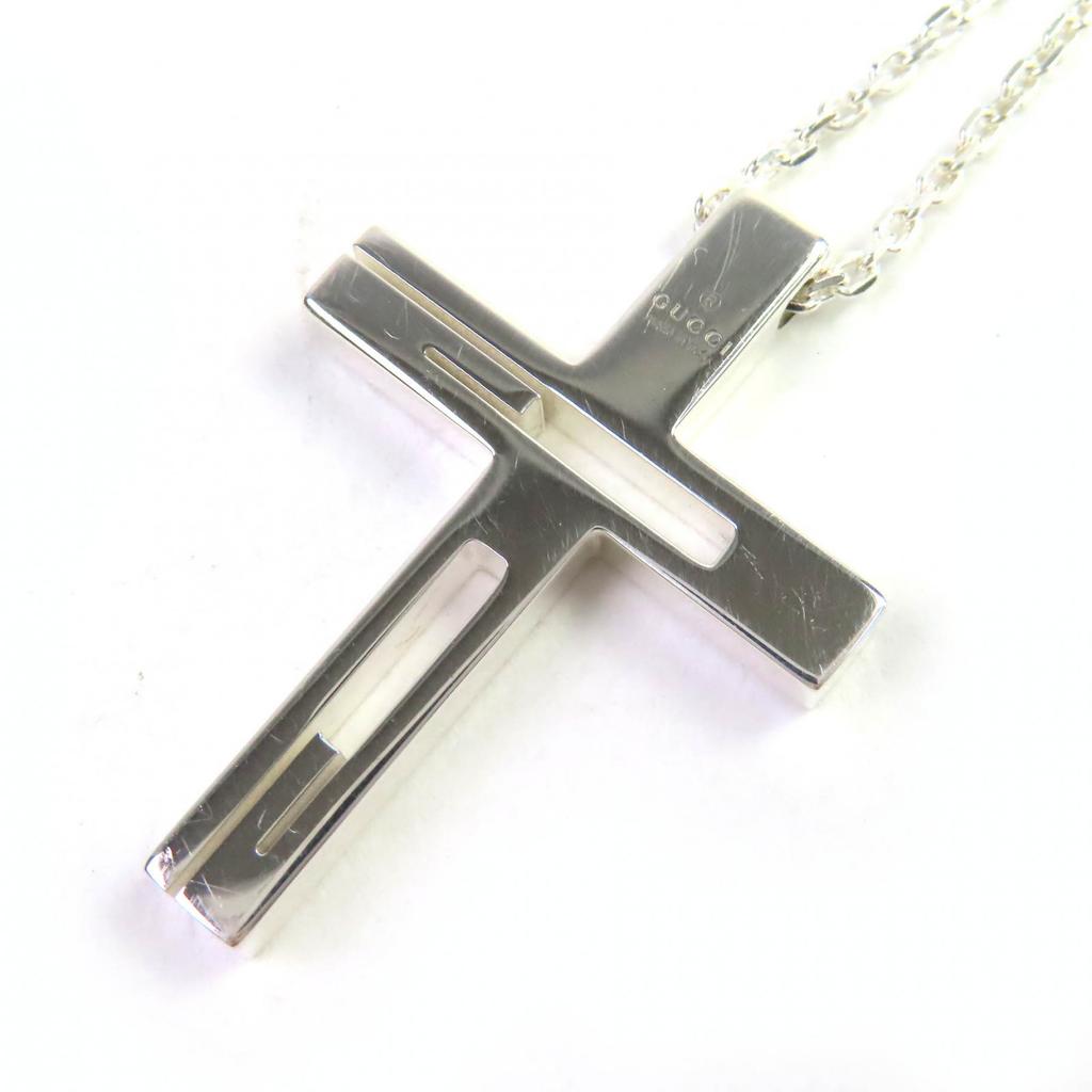 GUCCI Necklace Cutout Cross Necklace G Cross logo accessories Silver AG925 Women Used