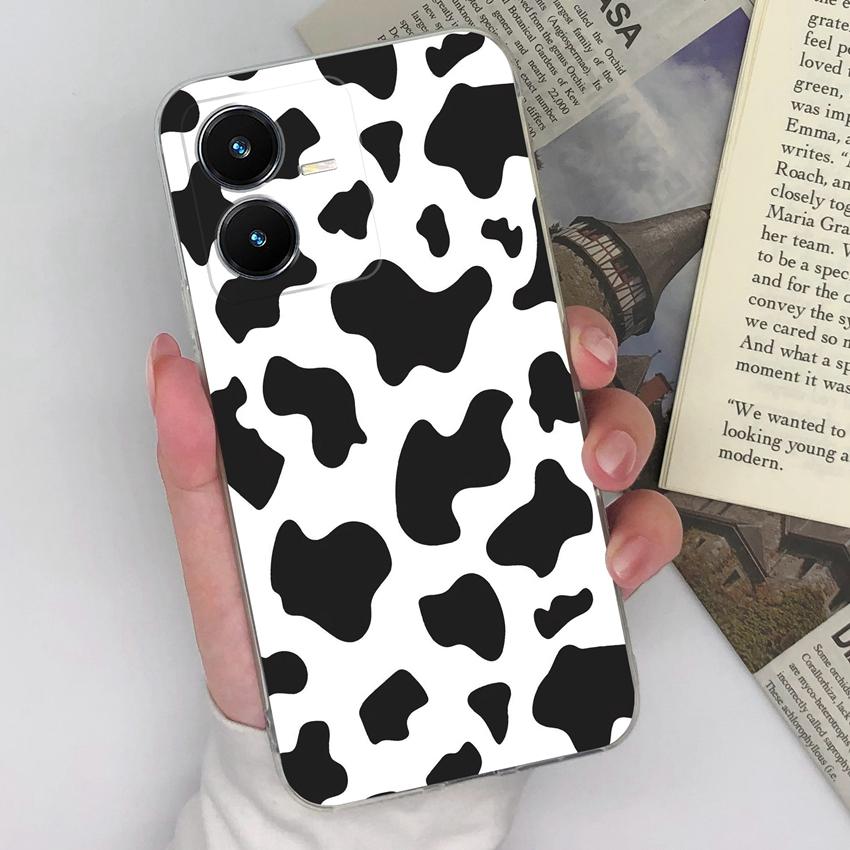 Covers Case For Vivo Y22S Y27 Y33 Y35 Y36 Y37 Retro Checkered Pattern Camera Protection Transparent TPU Anti Slip Protective Shell For Vivo Phone Bags