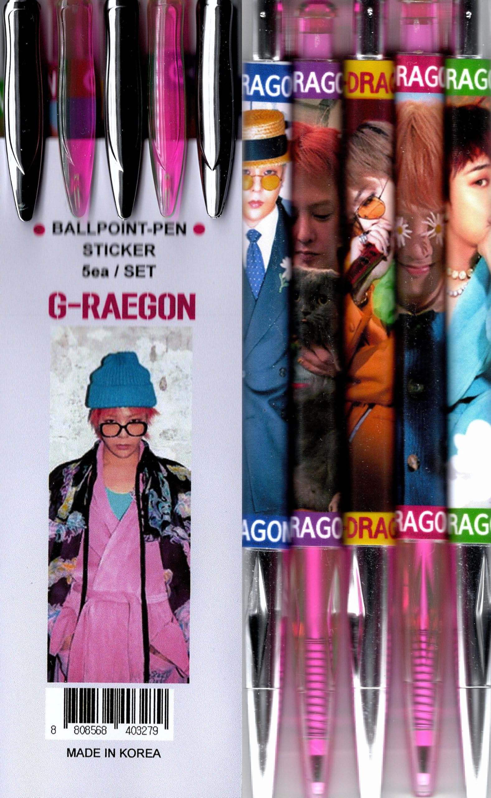 

BIGBANG GD Jiyong Товары Набор шариковых ручек Наклейка G-DRAGON 5 штук +