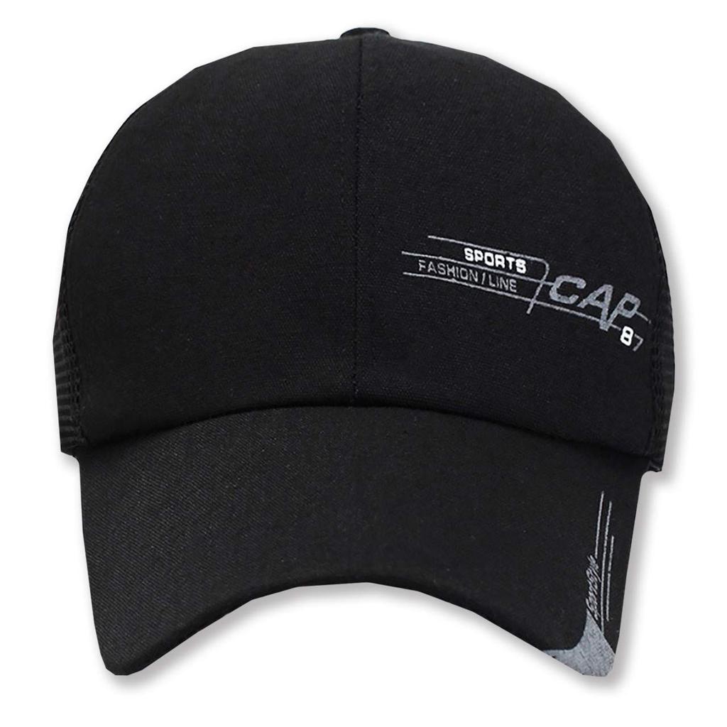 WHITE FANG Hat Mesh Sports Cap Long Brim Wide Brim Logo Golf Running CA212 Men's (01 Navy)