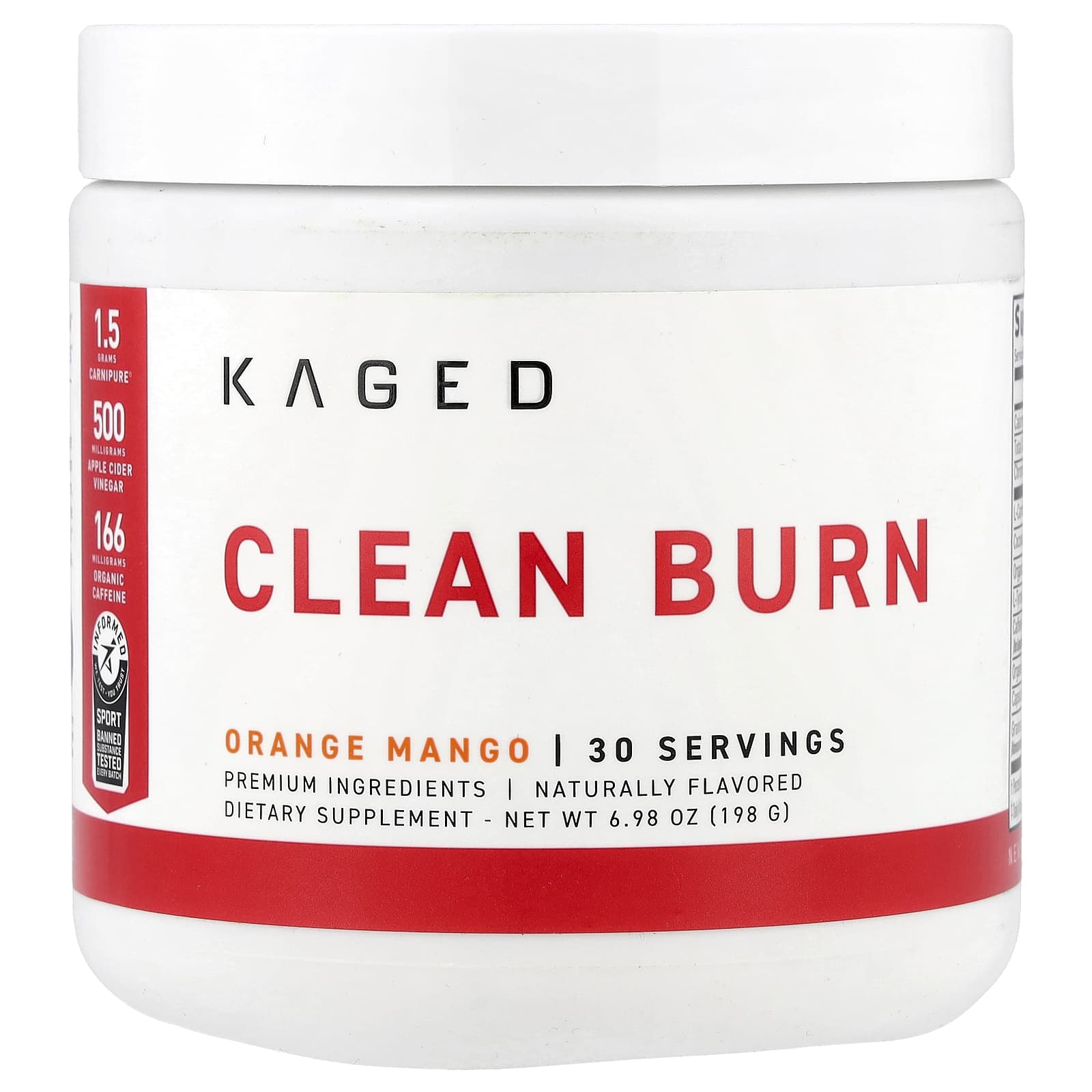 

Clean Burn Apple Cider Vinegar, Orange Mango, 204G(7.2Oz)