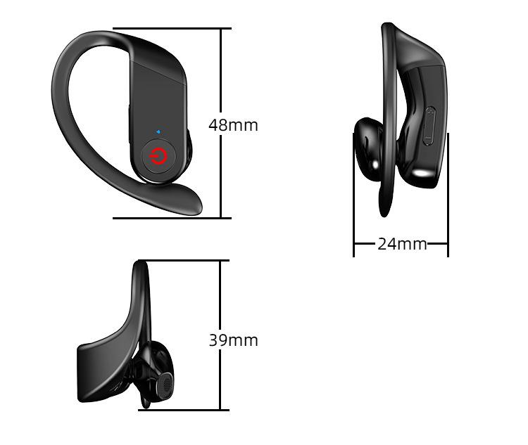 Sport Wireless Bluetooth Earphones with Long Standby and Ear-hook Design, Compatible with Huawei and Apple.