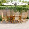 Vidaxl 7-Cz. Garden Furniture Set, Beige, Polypropylene And Wood