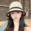 Temperament Sunshade Basin Cap Breathable Woven Fisherman Hat Fashion Knitted Bucket Hat  Summer
