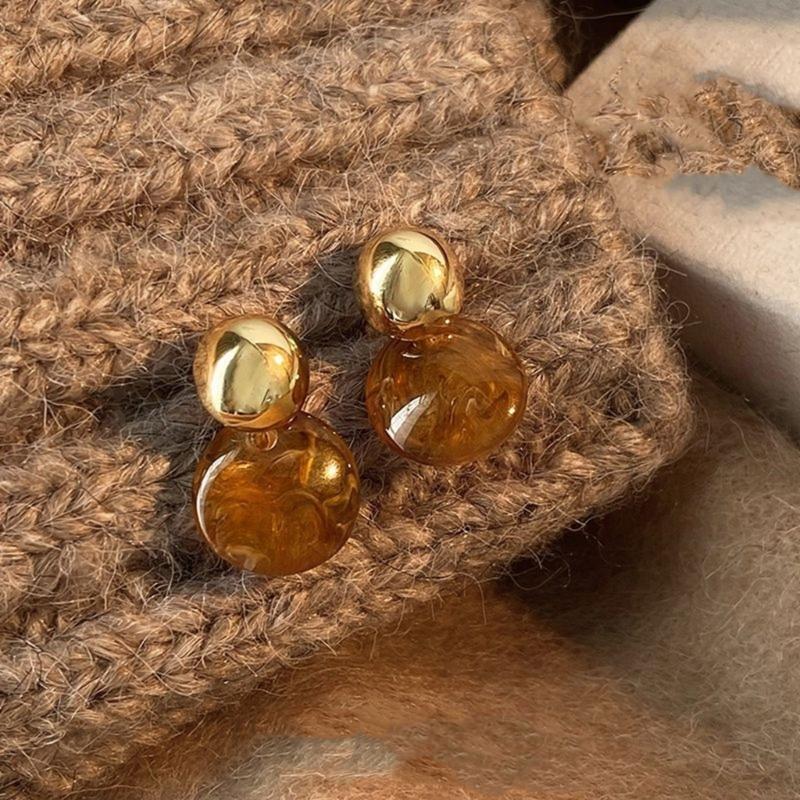 Trendy Amber Earrings Portable And Comfortable For Long Time Wearing