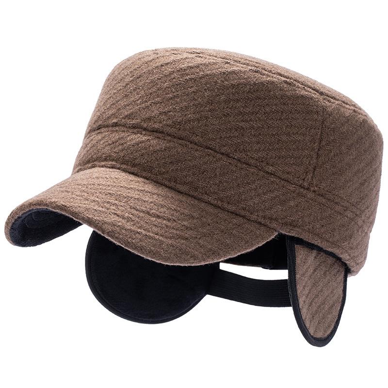 Big Head Man Large Size Pure Army Flat Cap Outdoors Keep Warm Baseball Cap Winter Plus Size Military Hat 55-59Cm 60-65Cm
