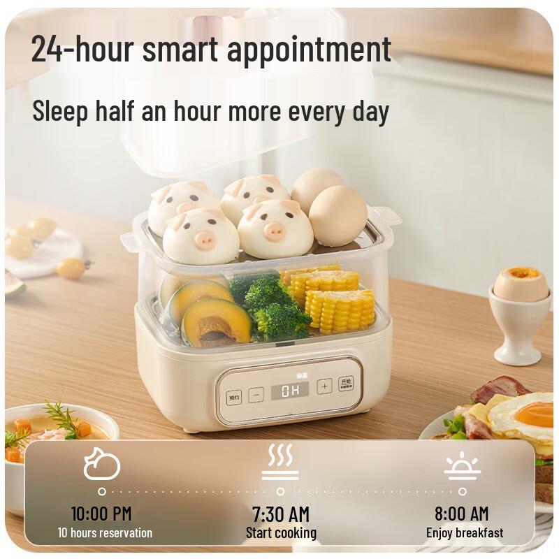 Midea Double-Layer Mini Egg Cooker and Steamer