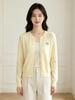 2026 Autumn Winter Women's Knit Cardigan Off‑White Embroidered Long Sleeve Sweater Korean‑Style Casual Versatile Outerwear