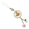 Eleganter Blume Schmetterling Handy-Anhänger Perlen Schlüsselanhänger Acryl Handy-Zubehör Taschenanhänger Schlüsselring für modische Frauen