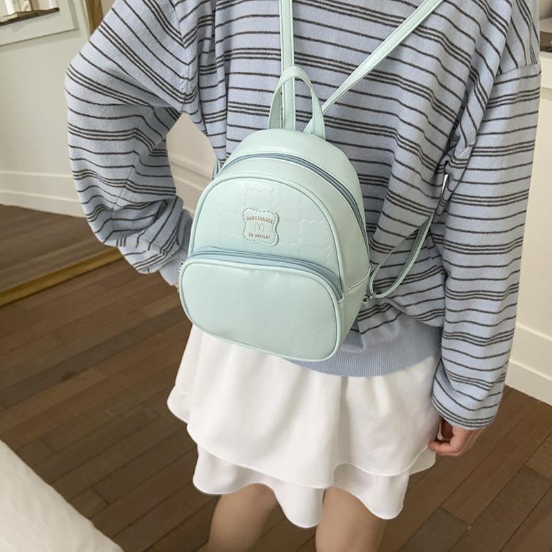

Fashion small fresh backpack women s 2025 new trendy Korean version versatile college style schoolbag simple women s small backpack синій
