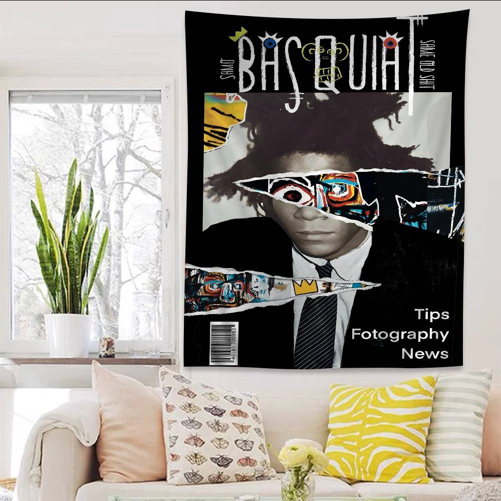 

JJeanMichel Basquiats Art Hanging Bohemian Tapestry Hanging Tarot Hippie Wall Rugs Dorm Wall Hanging Home Decor 74x94cm(29x37in)