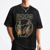 Le Boop T-shirt Cavaliere Medievale Drago Manica Corta Lavata Harajuku Vintage per Uomo Donna Streetwear Grafica Top T-shirt