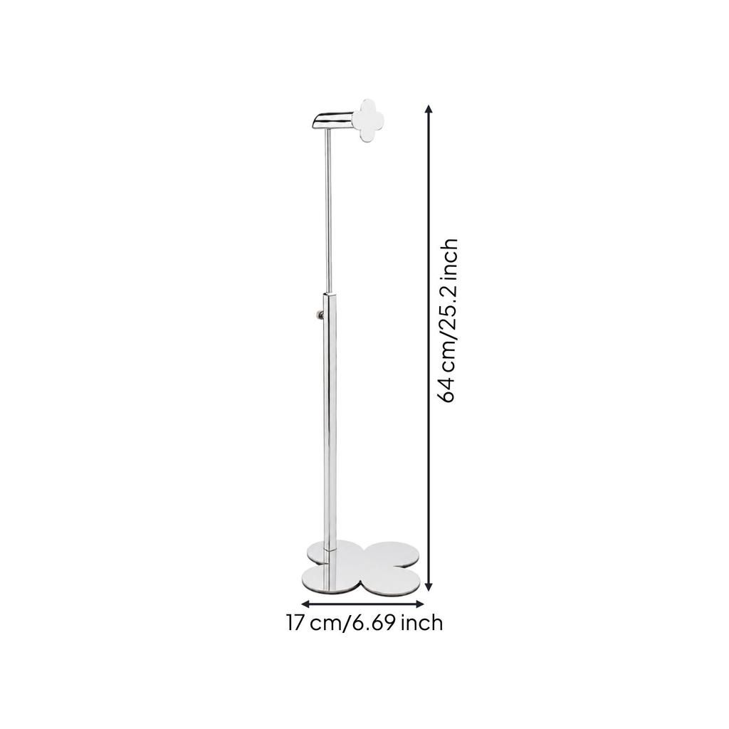 Metal Freestanding Handbag Rack with Clover Base Long-Lasting Adjustable