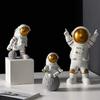 Resin Astronaut Spaceman Statue Ornament Home Office Desktop Figurine Decors Set of 3 - Golden