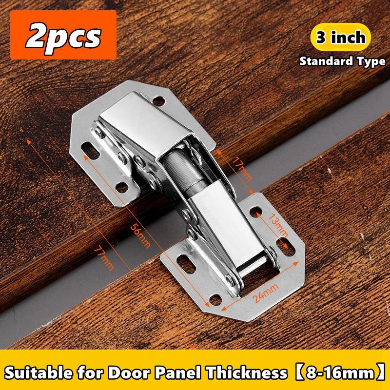 90 Degree Steel Cabinet Hinges No-Drilling Buffer Hinge Kitchen Cabinet Cupboard Hinges DIY Furniture Hardware Tools