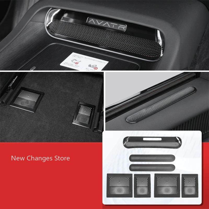 For Avatr 12 2023 2024 2025 Car Styling Center Air Vent Frame Door Dust Protection Cover Speaker Patches Cover Auto Accessories