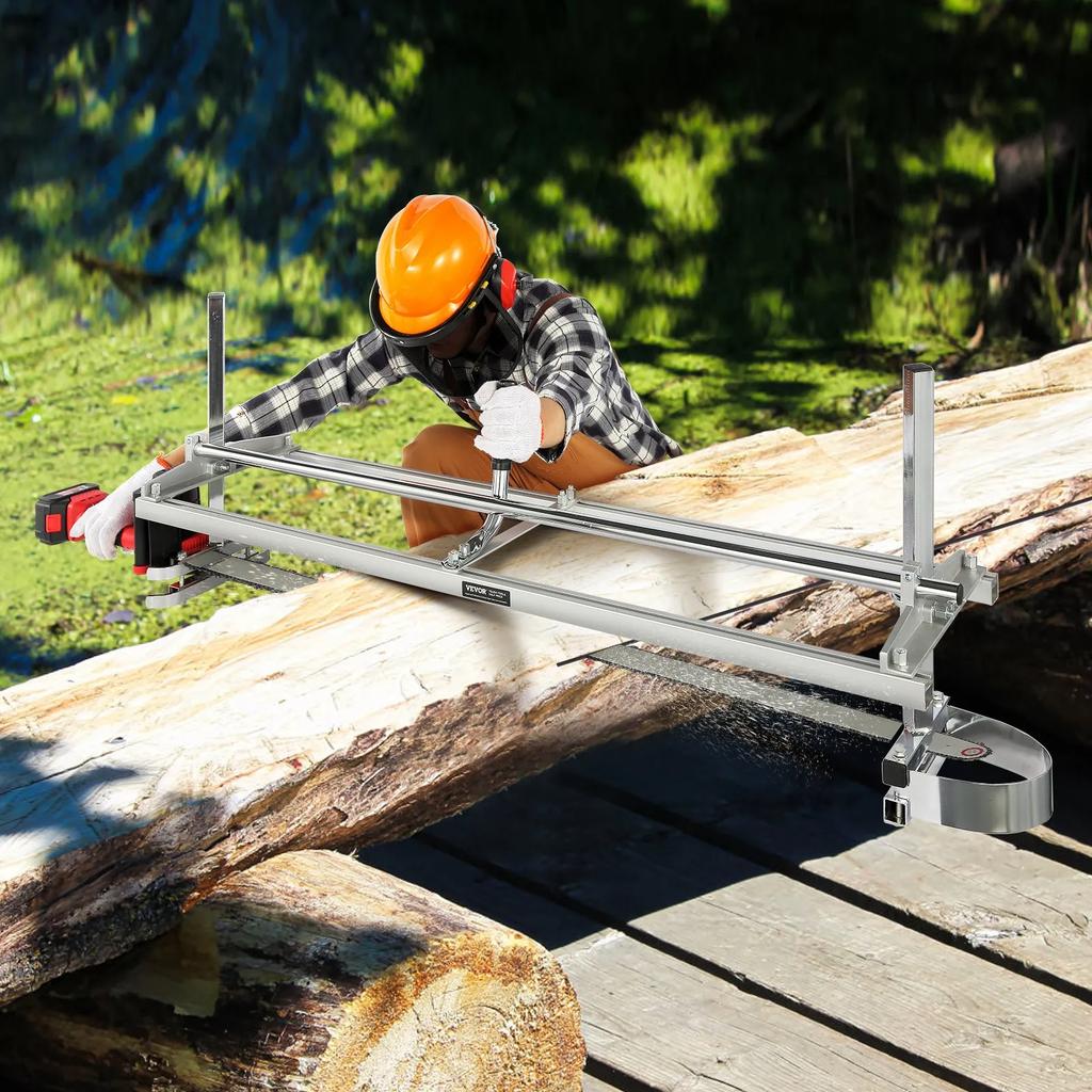 VEVOR Chainsaw Mill, Portable Sawmill 36 Cm-122 Cm Guide Bar, Galvanized Steel Chainsaw Planking Mill with 0.5 Cm-30 Cm Cutting Thickness