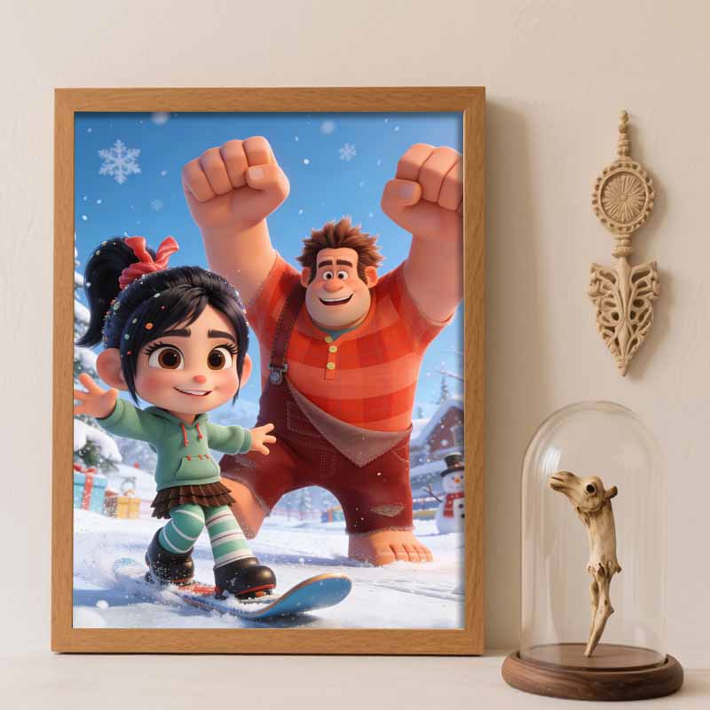 Disney DIY diamond painting 5d full diamond cross stitch wall art Vanellope Ralph living room bedroom decorative painting Round 20x30cm
