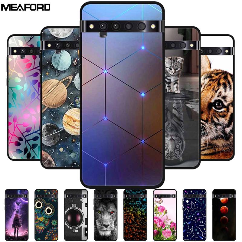 Für TCL 10 Pro Hüllen Weiches TPU Silikon Katze Löwe Rückseitenhüllen für TCL 10 Pro T799B T799H Cover Stoßfest Funda Capa TCL10Pro 6,47"