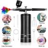 Multifunctional Airbrush Kit with Air Compressor 2 Gears Handheld Nail Charms Wireless Air Brush Rechargeable Portable