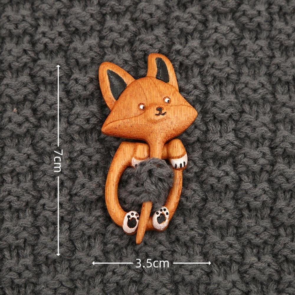 Cartoon Wooden Brooch Unisex Design Scarf Buckle New Animal Sweater Pin  Clothing Accessorres