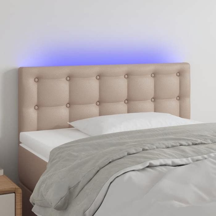 VidaXL LED Headboard Bedroom Furniture Single Bed Accessory Headboard Interior Cappuccino 3121695