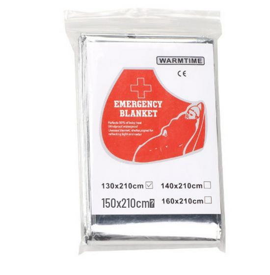 Multifunctional Thermal Survival Blanket - Double-Sided Silver, Reflective, Portable, Anti-Hypothermia, Emergency Rescue, Outdoor First Aid Insulation Silver 130*210cm