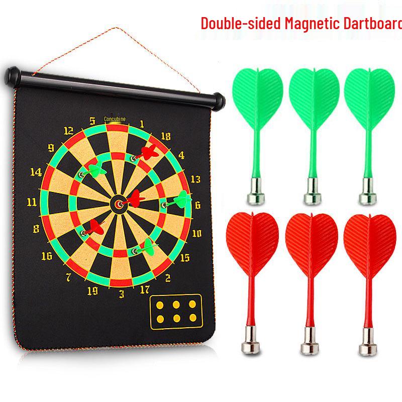 Double-Sided Magnetic Dartboard Set for Kids – Large Safe Indoor Toy 12-inch 4 darts